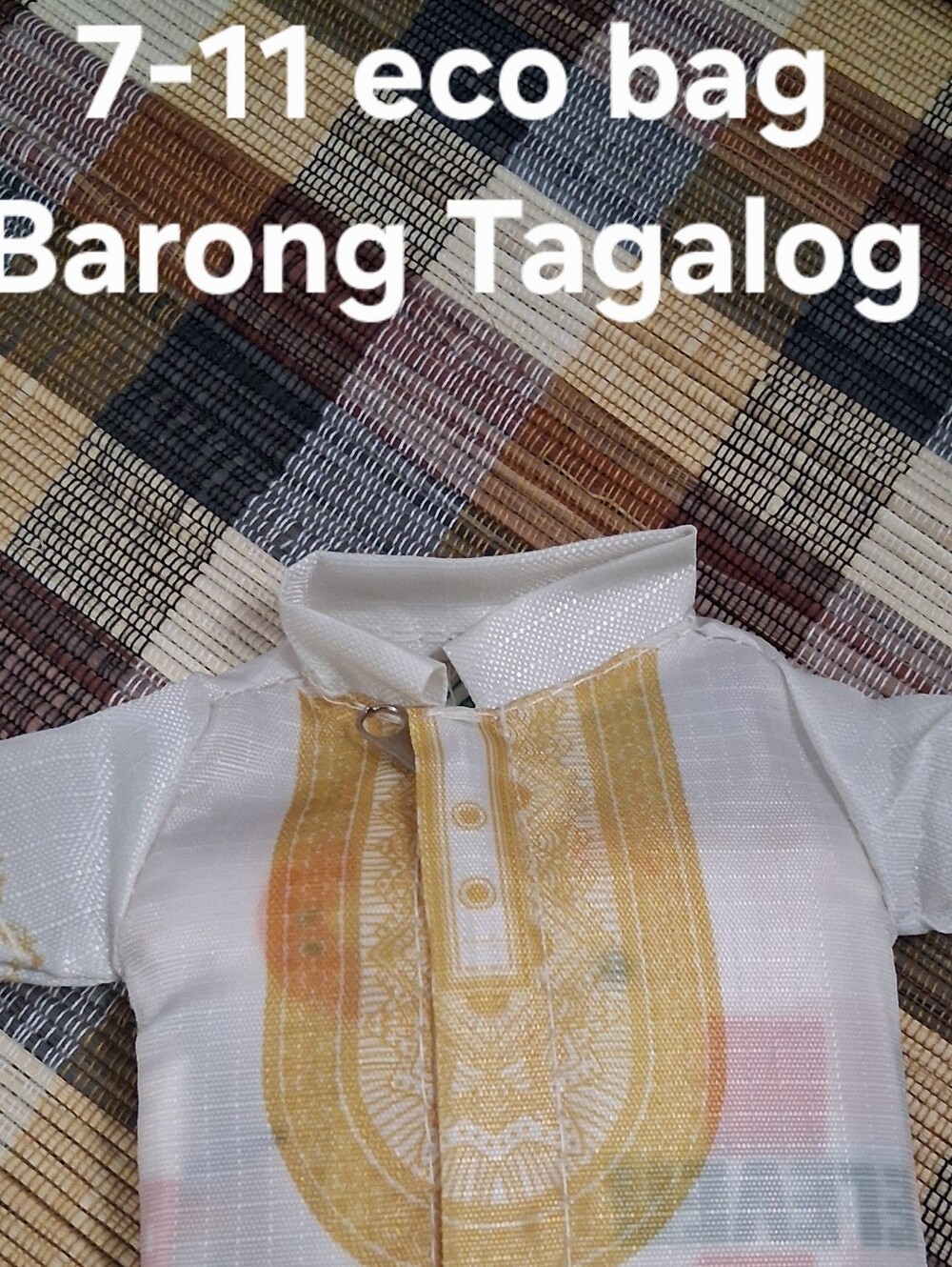 7-11 Eco Bag Barong Tagalog Detail with Gold Embroidery